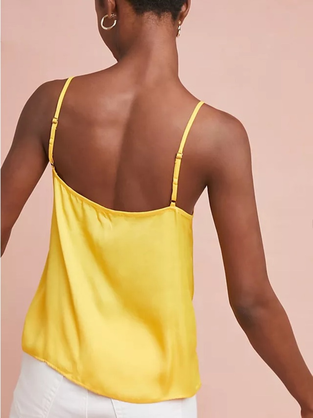 Derek Lam Bright Yellow Satin Adjustable-Strap Cami